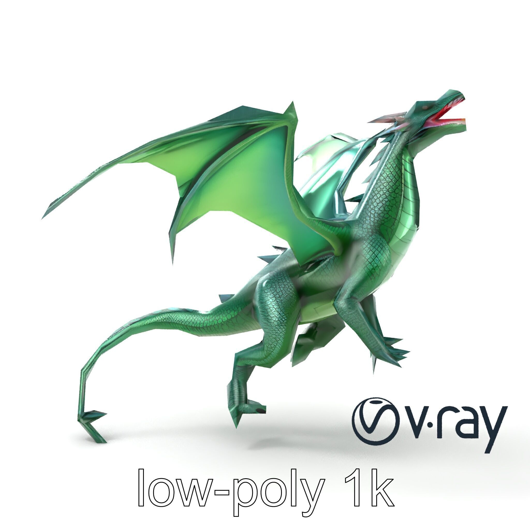 Ancient Wyvern Emerald Scales model pack Low-poly 3D model_15