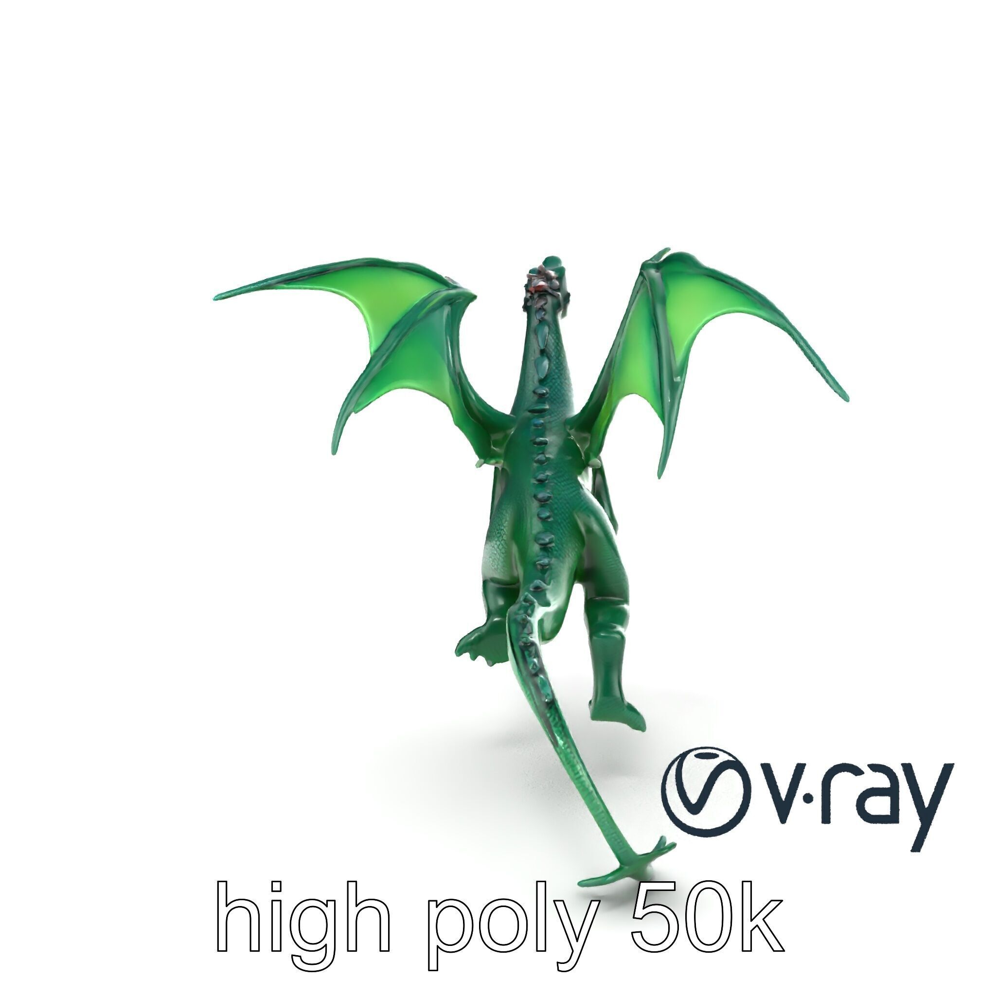Ancient Wyvern Emerald Scales model pack Low-poly 3D model_23