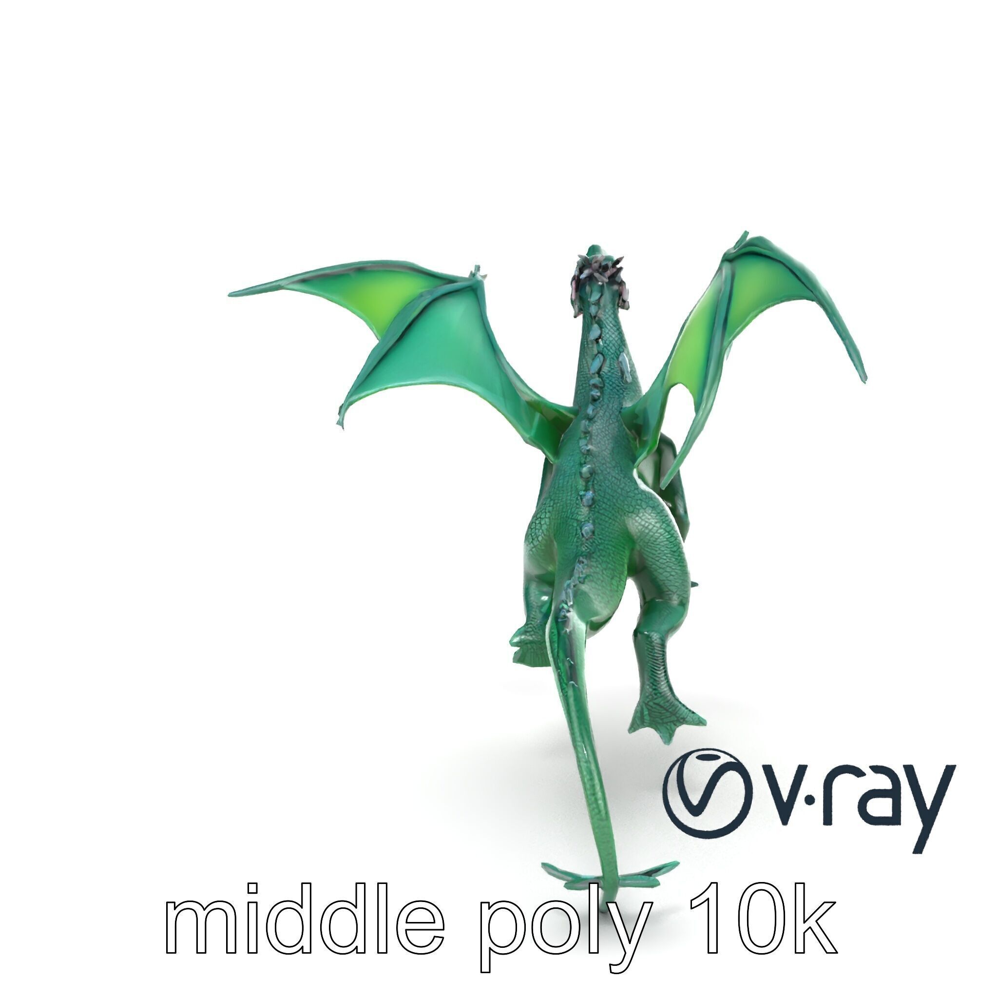 Ancient Wyvern Emerald Scales model pack Low-poly 3D model_16