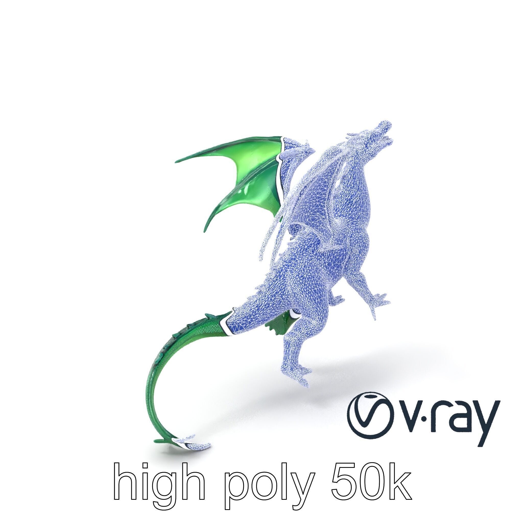 Ancient Wyvern Emerald Scales model pack Low-poly 3D model_9