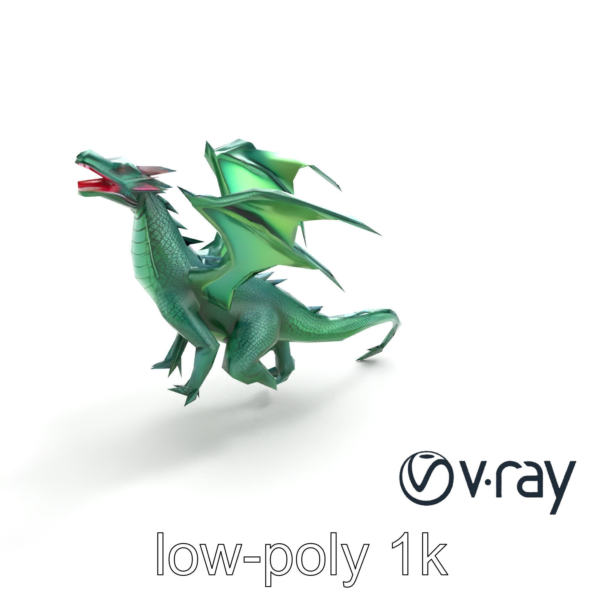 Ancient Wyvern Emerald Scales model pack Low-poly 3D model_5
