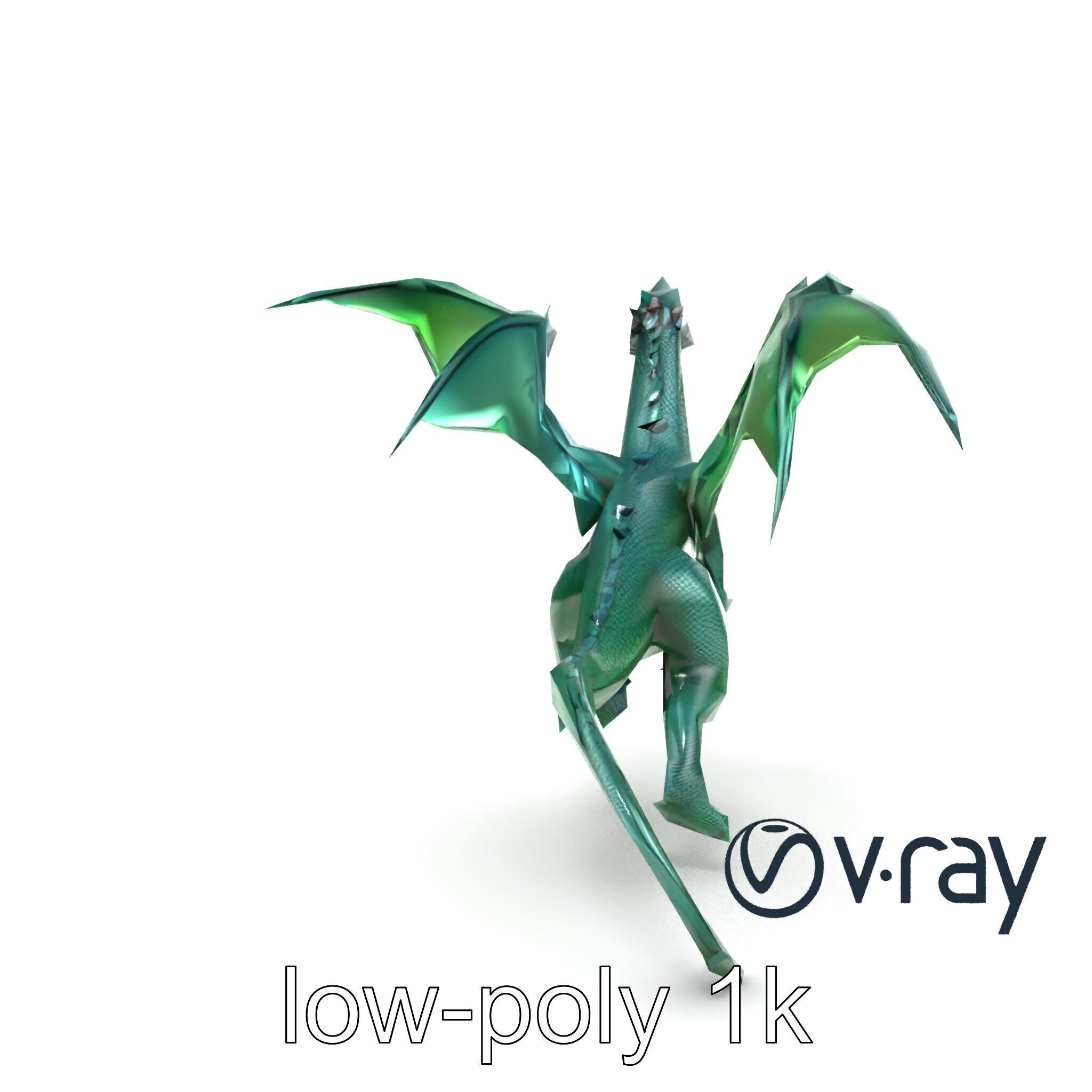 Ancient Wyvern Emerald Scales model pack Low-poly 3D model_14