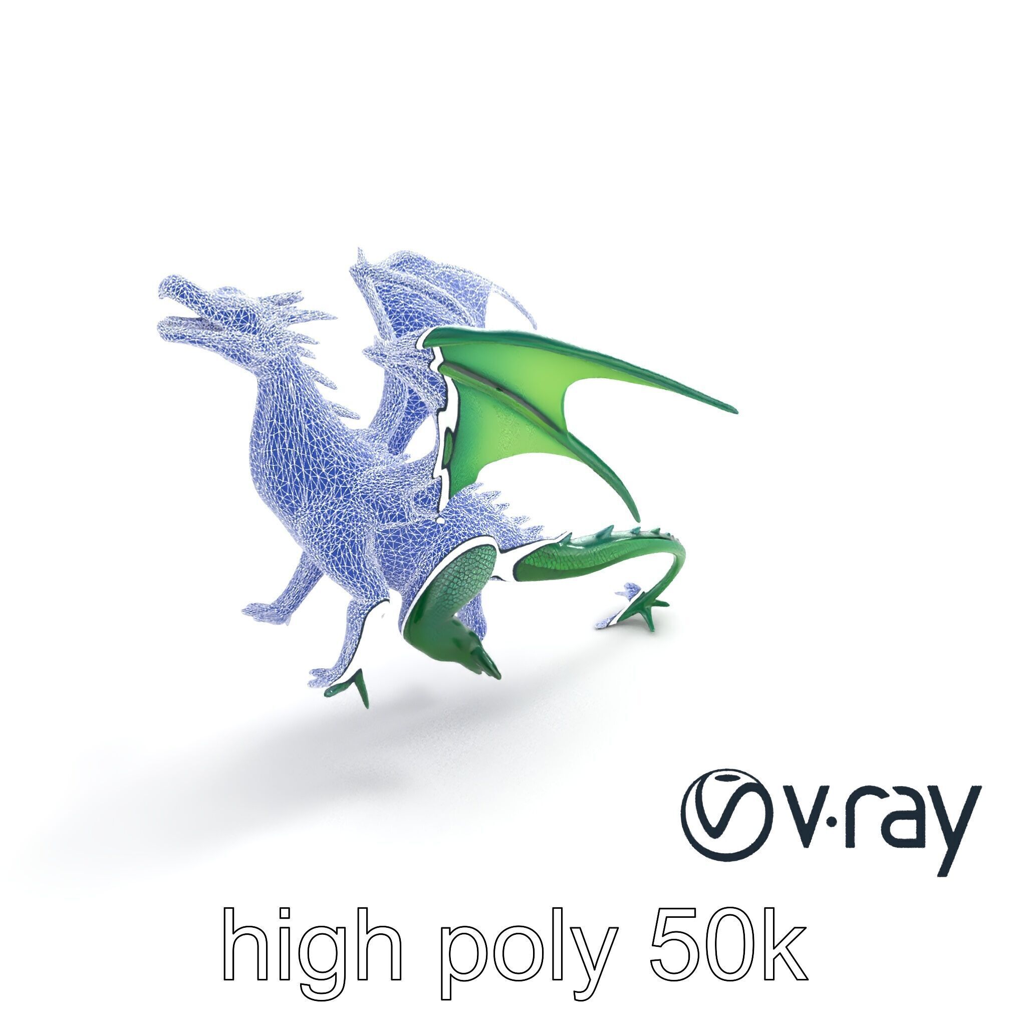 Ancient Wyvern Emerald Scales model pack Low-poly 3D model_26