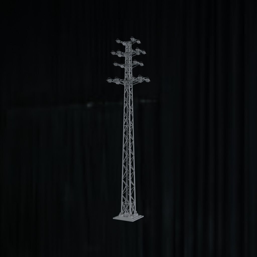 Electronic Steel Tower Low-poly 3D model_2
