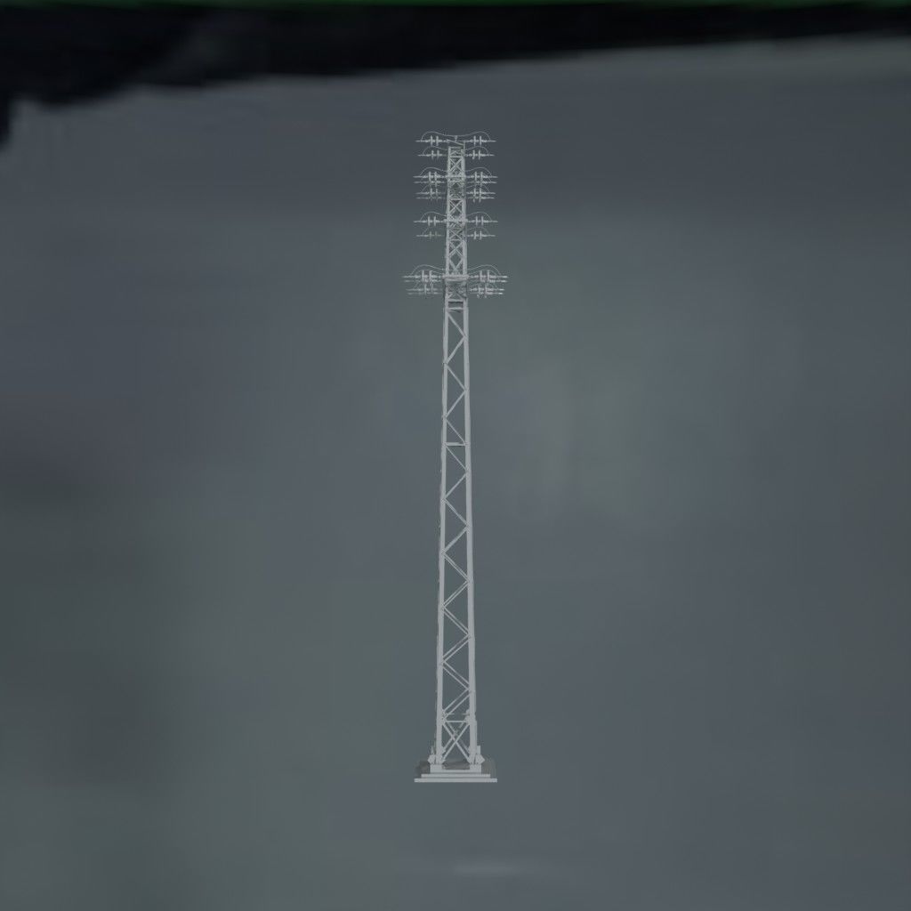 Electronic Steel Tower Low-poly 3D model_0