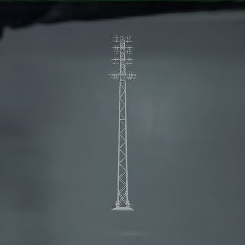 Electronic Steel Tower Low-poly 3D model
