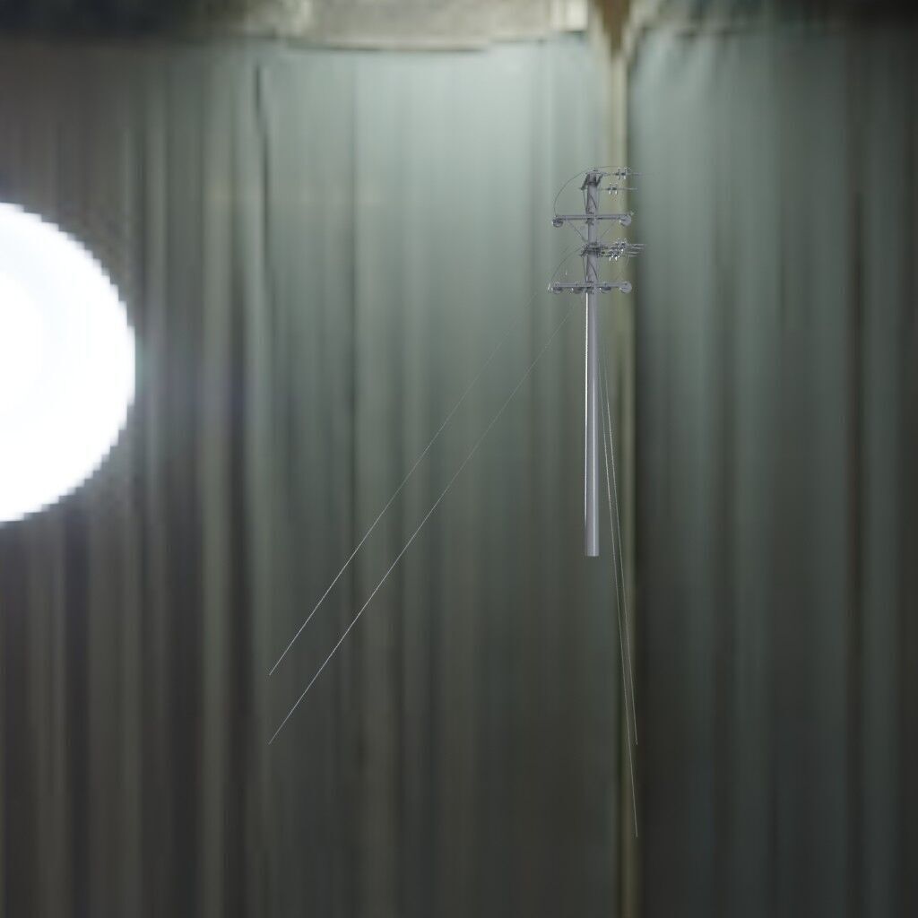 Electronic Concrete Pole Low-poly 3D model_3