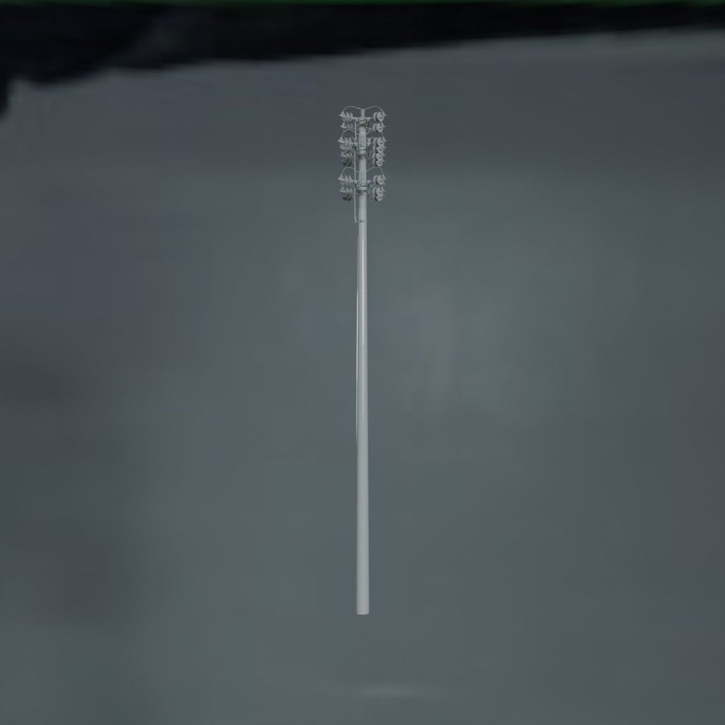 Electronic Concrete Pole Low-poly 3D model_0