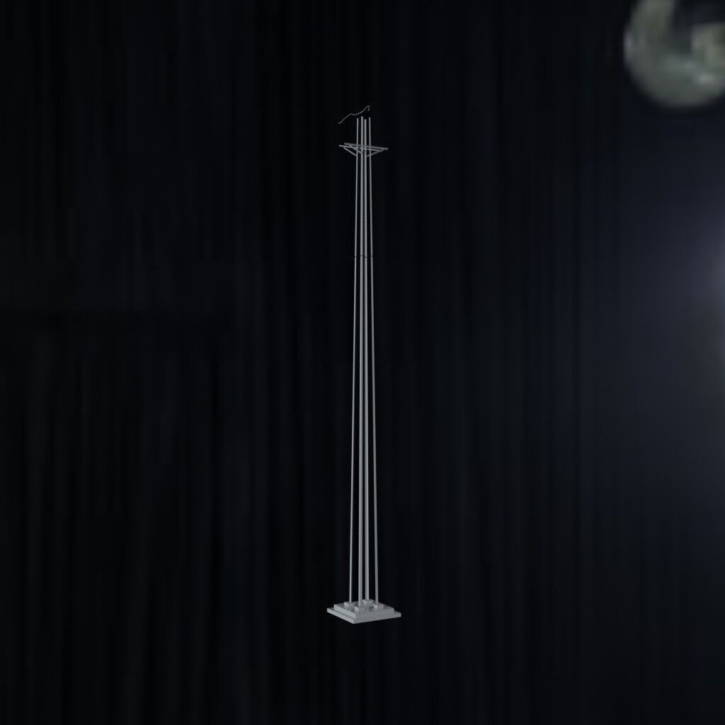 Electronic Concrete Pole Low-poly 3D model_1