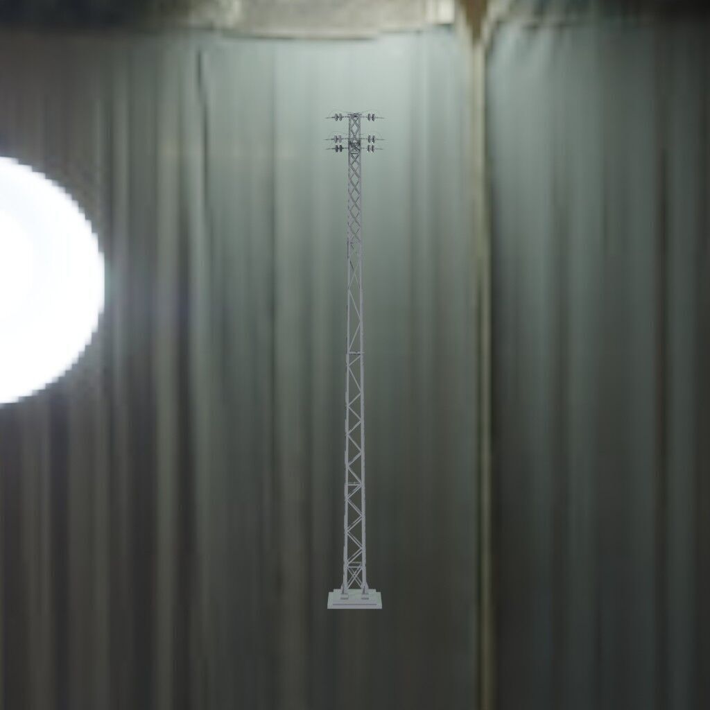 Electronic Steel Tower Low-poly 3D model_3