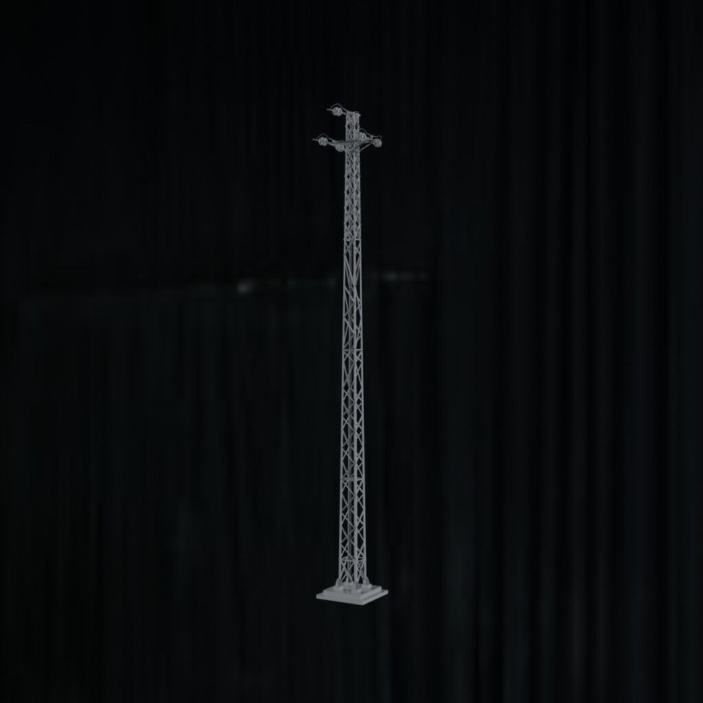 Electronic Steel Tower Low-poly 3D model_2