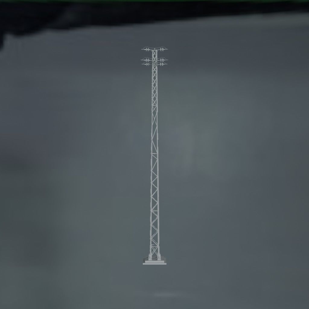 Electronic Steel Tower Low-poly 3D model_0