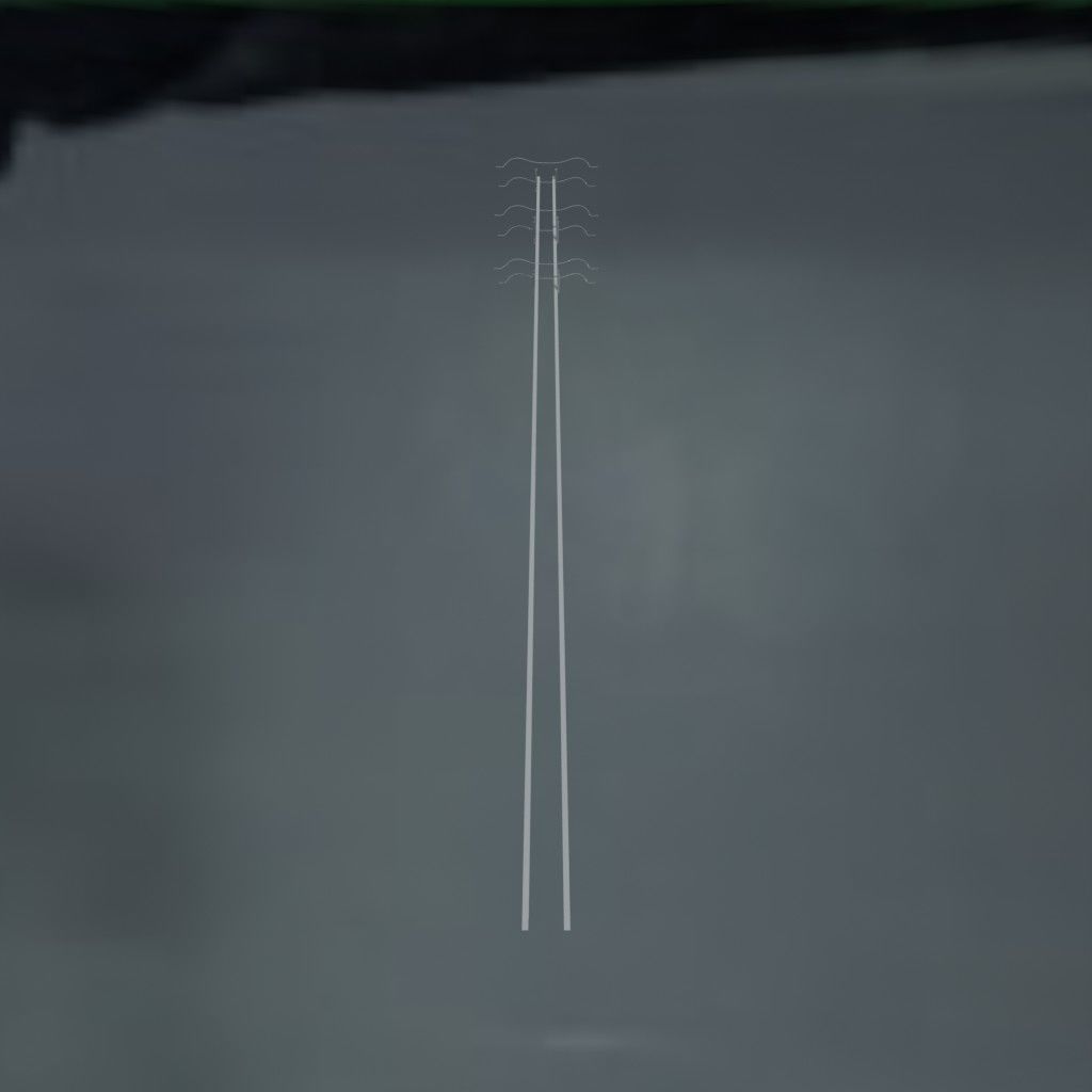 Electronic Concrete Pole Low-poly 3D model_0