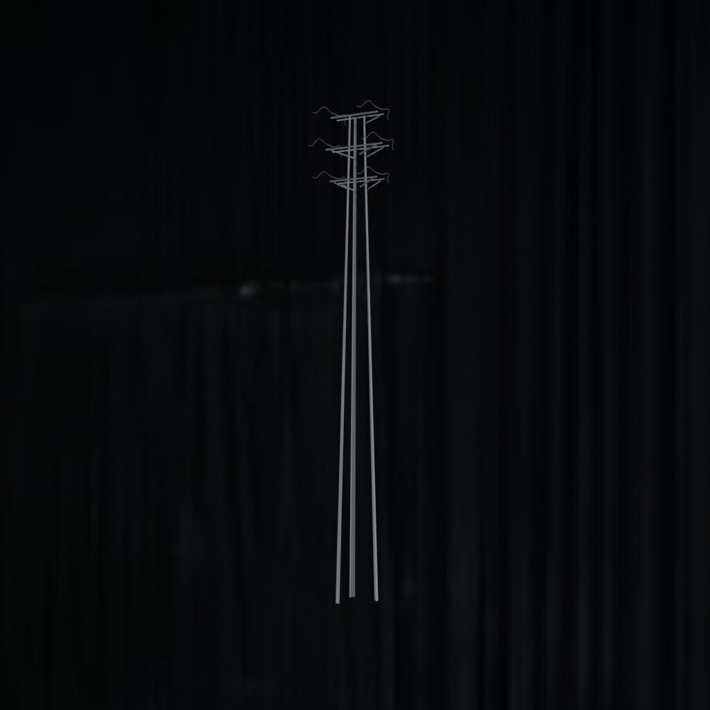 Electronic Concrete Pole Low-poly 3D model_2