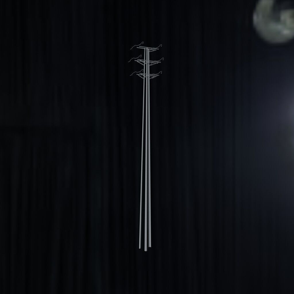 Electronic Concrete Pole Low-poly 3D model_1