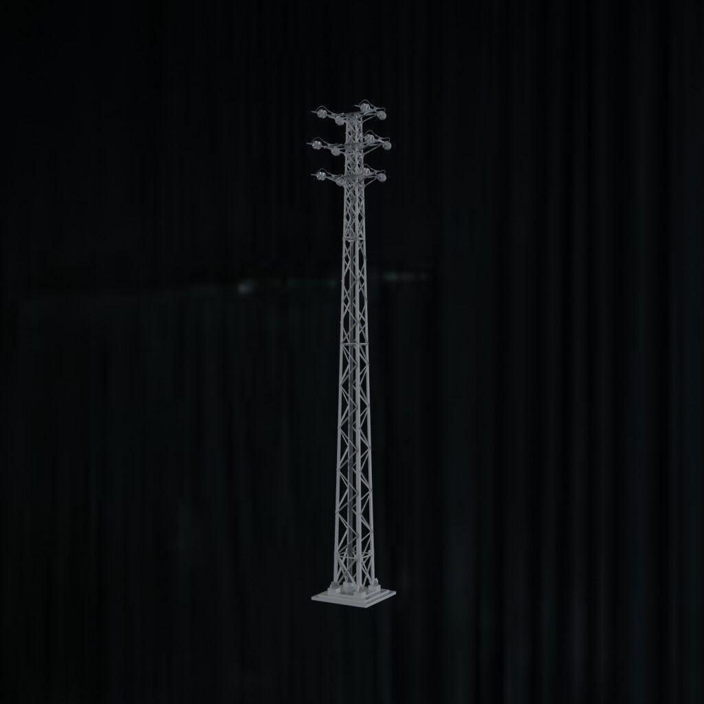 Electronic Steel Tower Low-poly 3D model_2