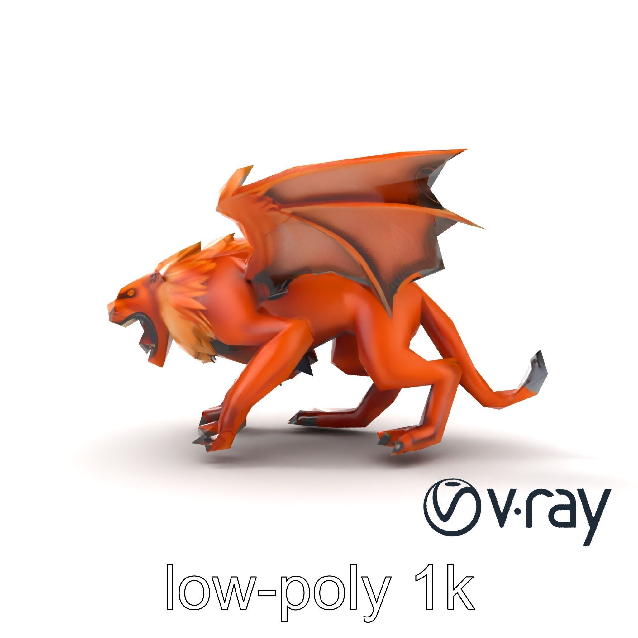 Ferocious Manticore Creature Model Pack Low-poly 3D model_14