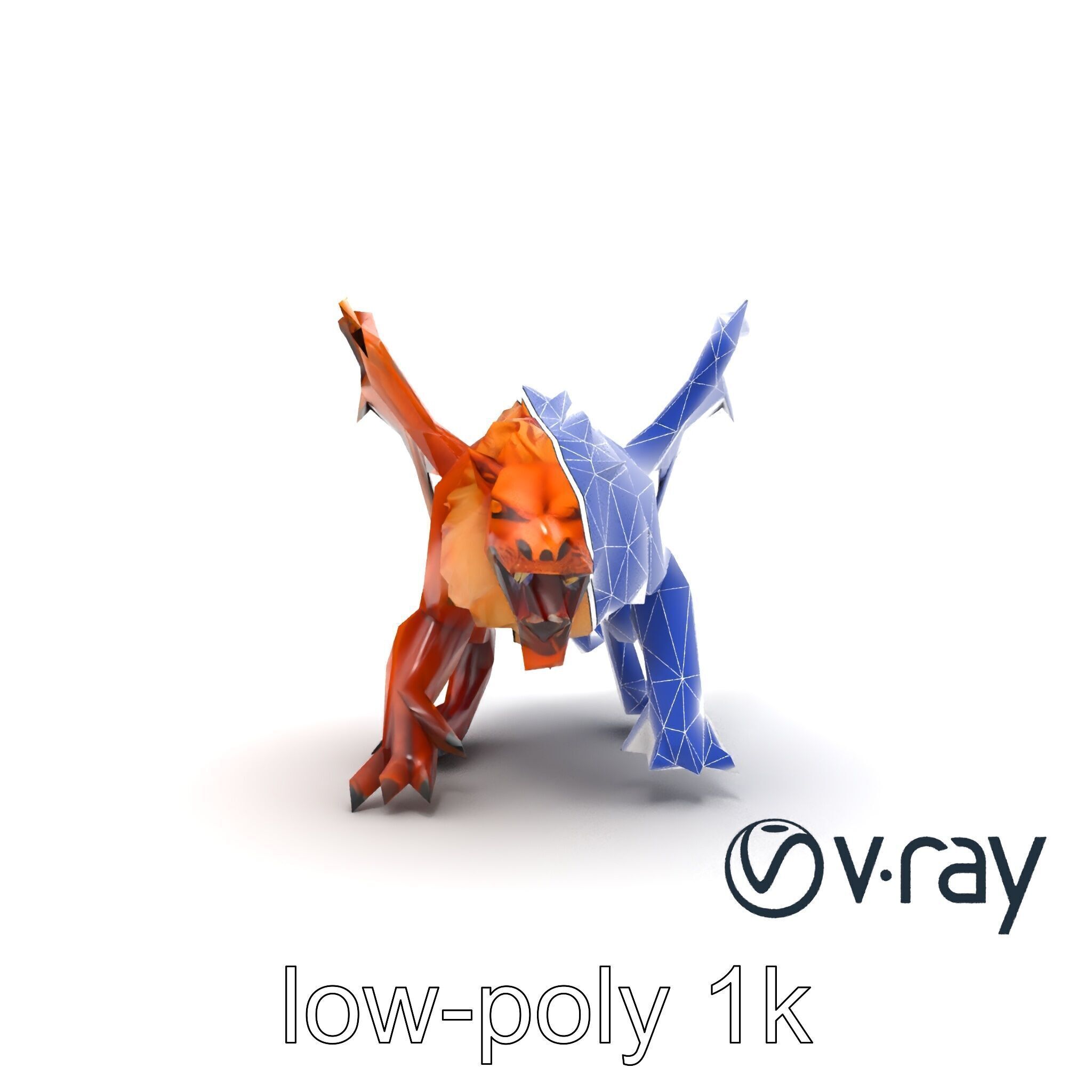 Ferocious Manticore Creature Model Pack Low-poly 3D model_26