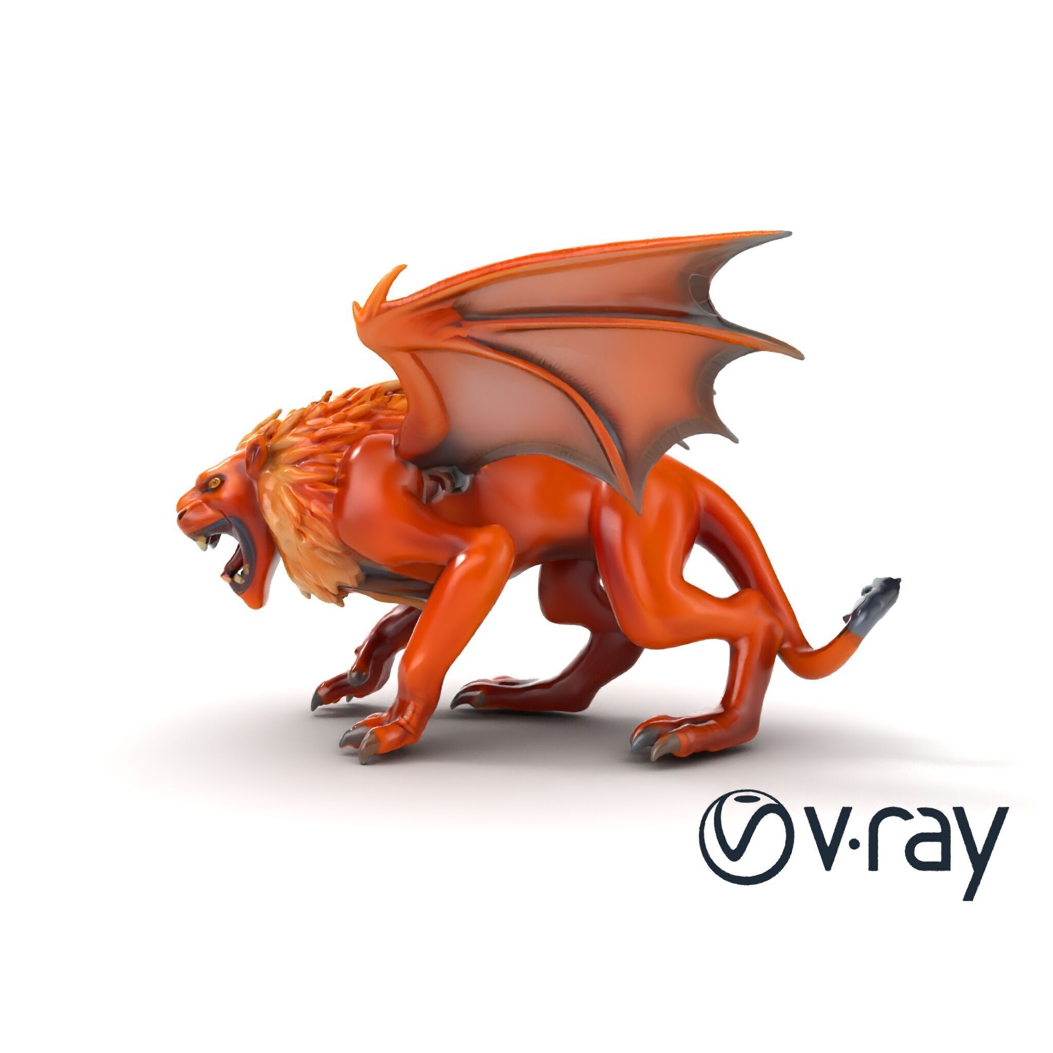 Ferocious Manticore Creature Model Pack Low-poly 3D model_11
