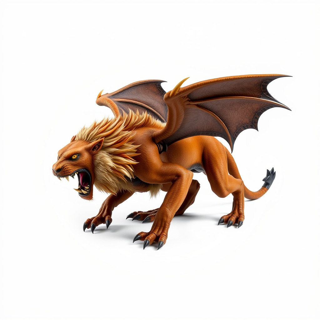 Ferocious Manticore Creature Model Pack Low-poly 3D model_3