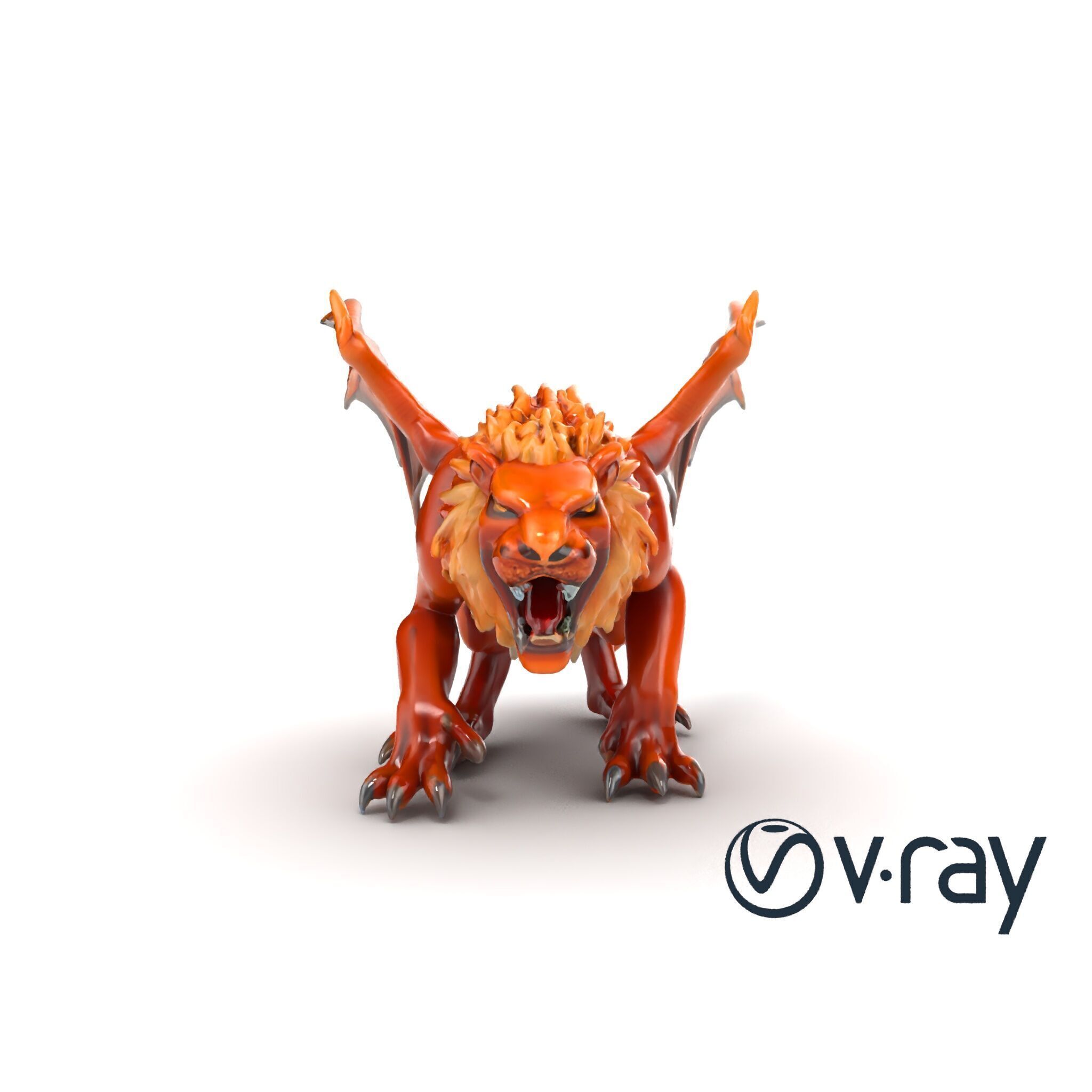 Ferocious Manticore Creature Model Pack Low-poly 3D model_16