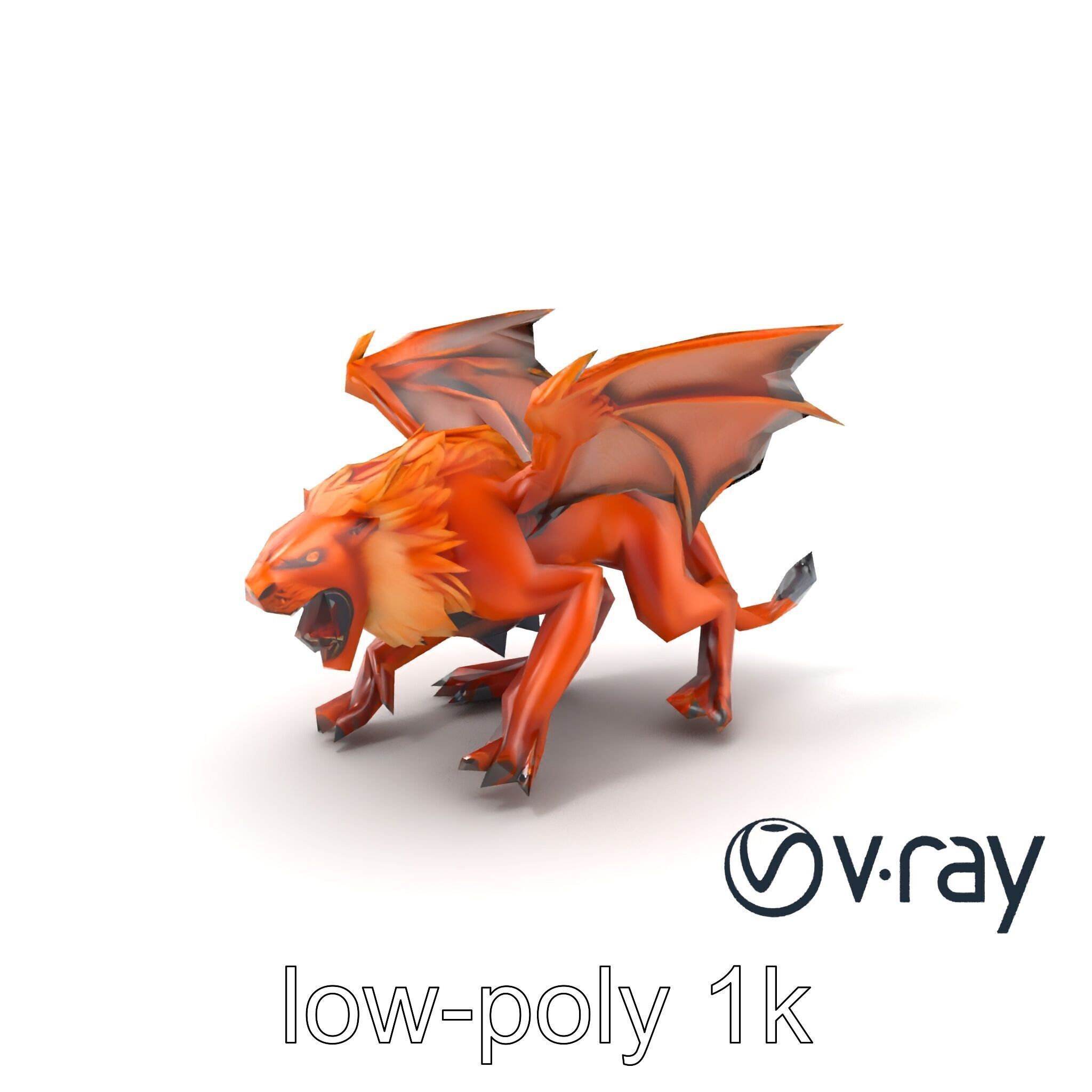 Ferocious Manticore Creature Model Pack Low-poly 3D model_2
