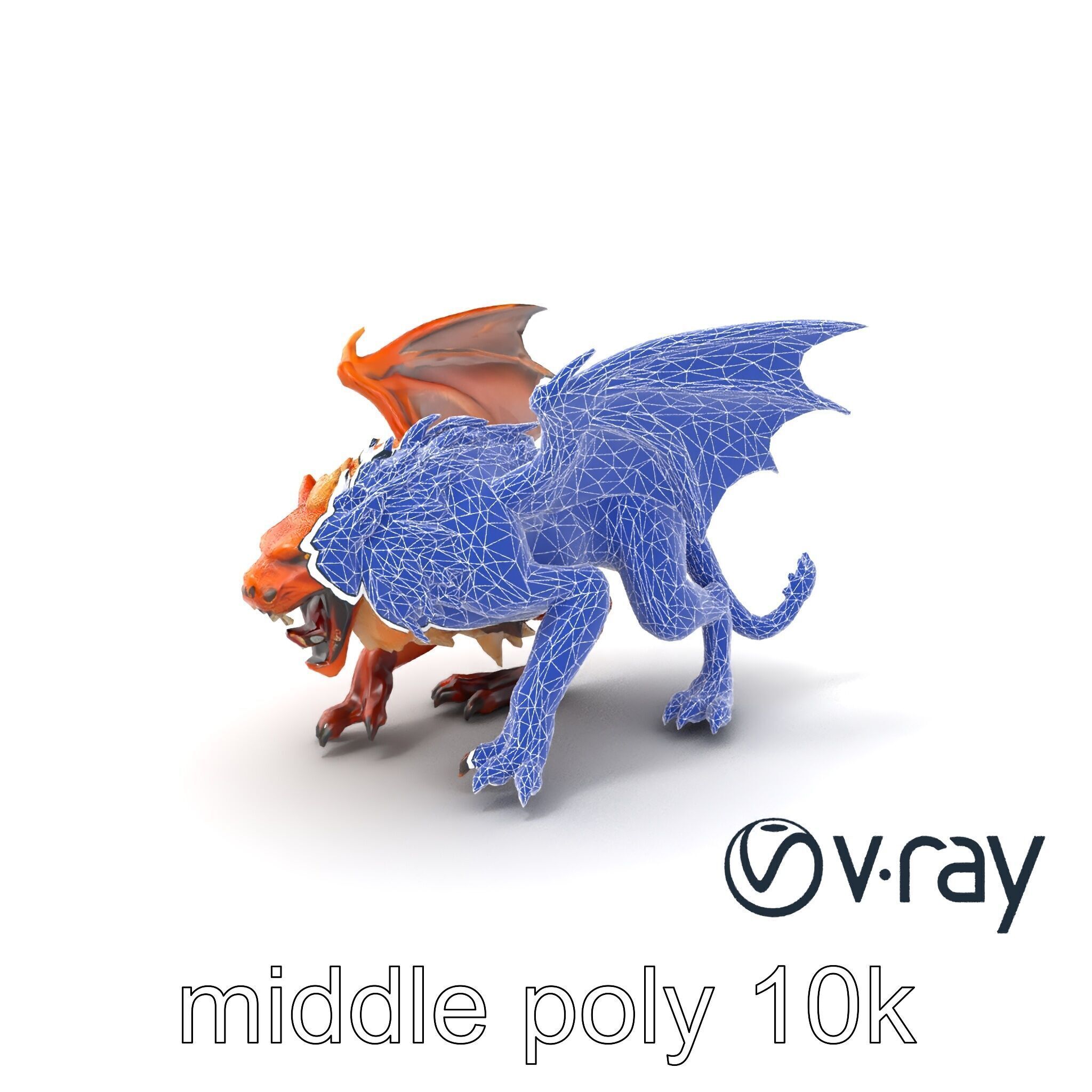 Ferocious Manticore Creature Model Pack Low-poly 3D model_4