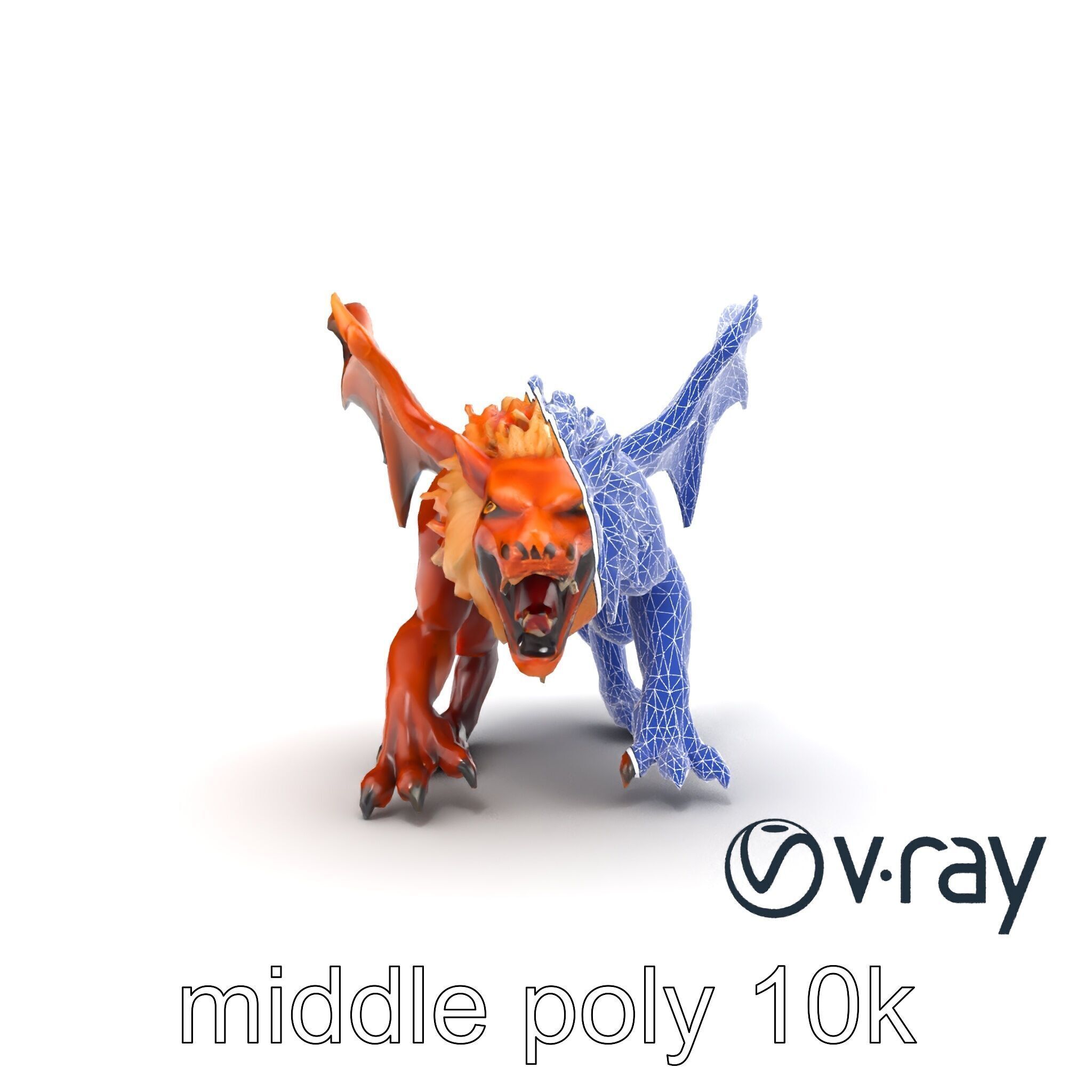 Ferocious Manticore Creature Model Pack Low-poly 3D model_21