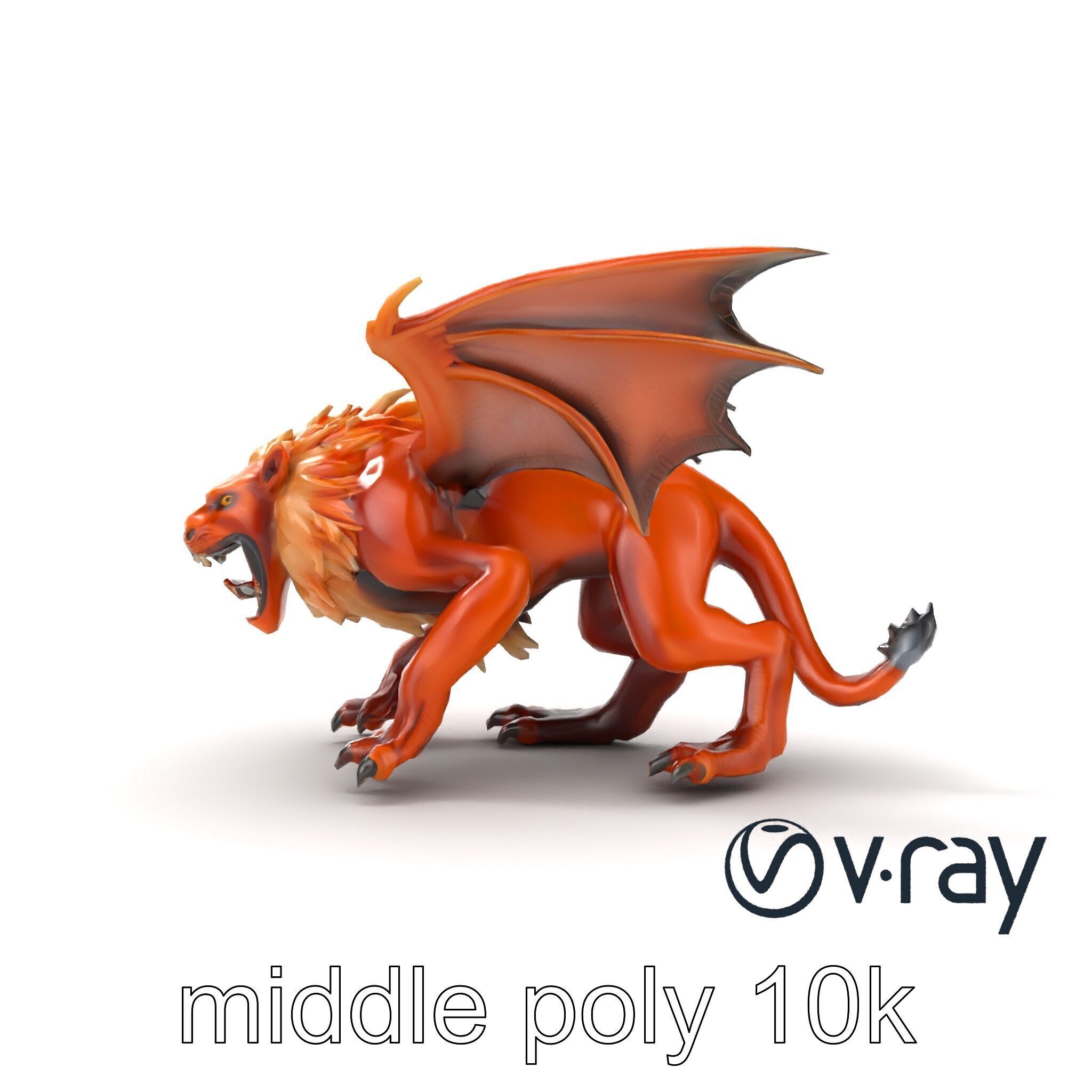 Ferocious Manticore Creature Model Pack Low-poly 3D model_31