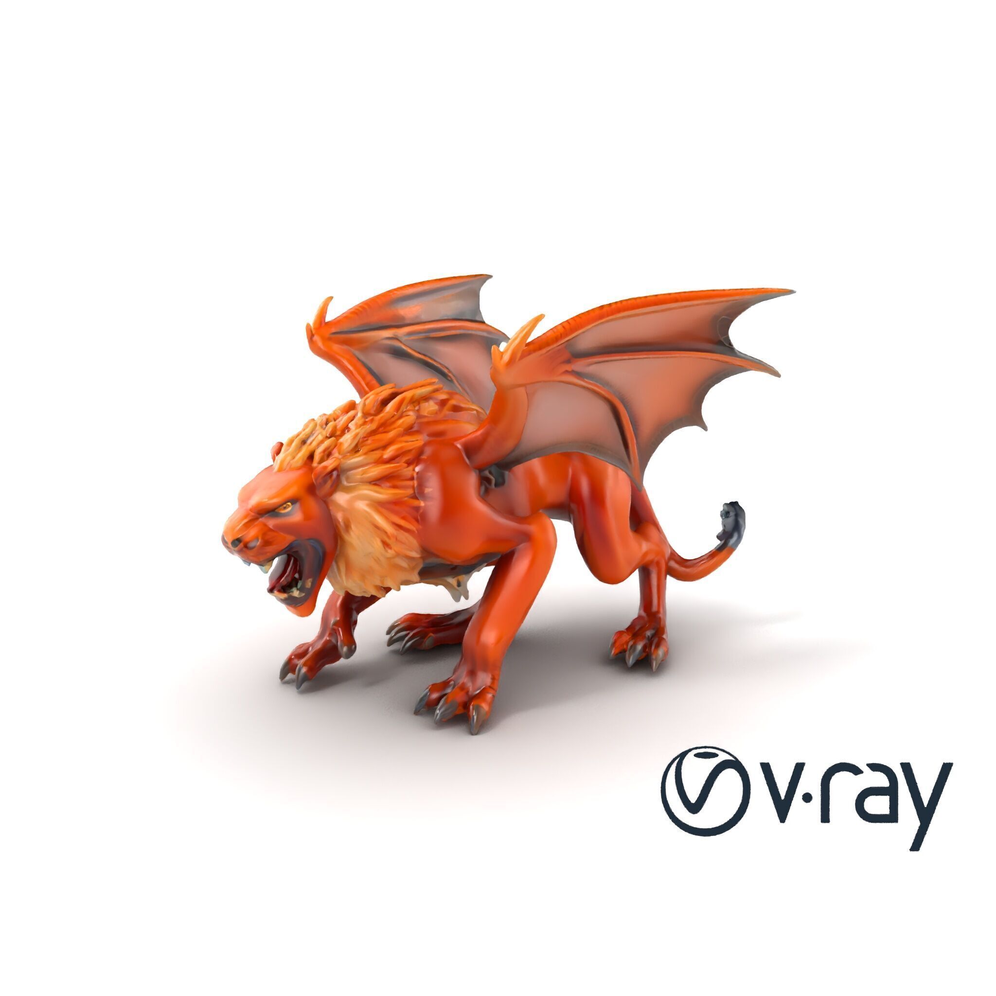 Ferocious Manticore Creature Model Pack Low-poly 3D model_6