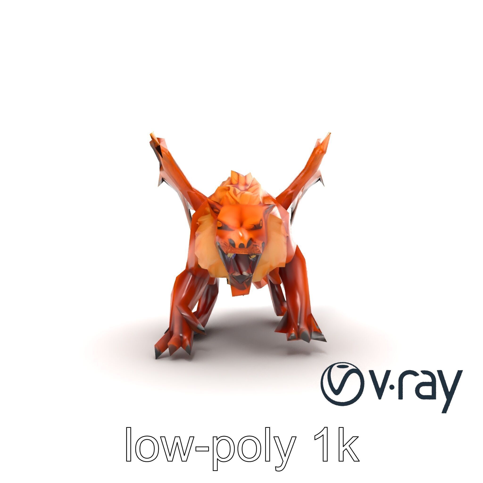Ferocious Manticore Creature Model Pack Low-poly 3D model_10
