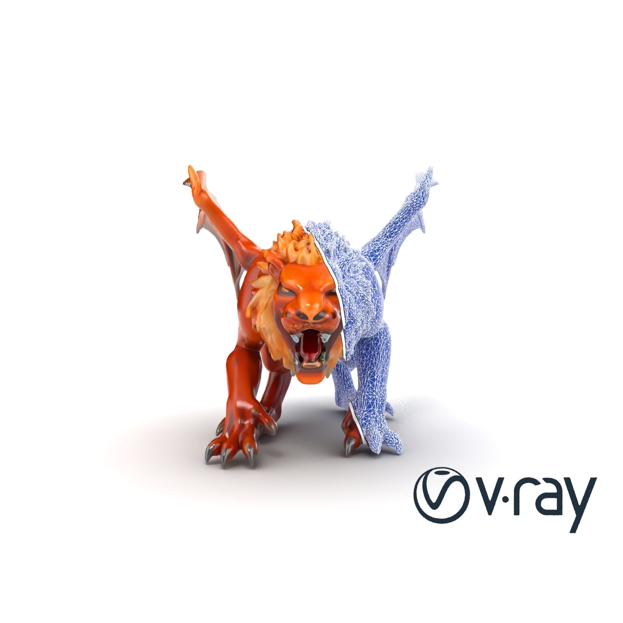 Ferocious Manticore Creature Model Pack Low-poly 3D model_13