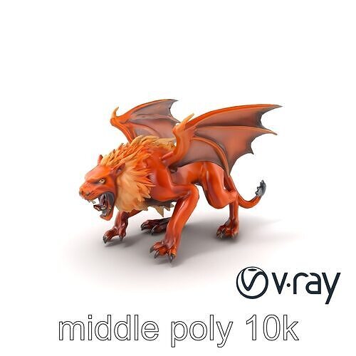 Ferocious Manticore Creature Model Pack Low-poly 3D model