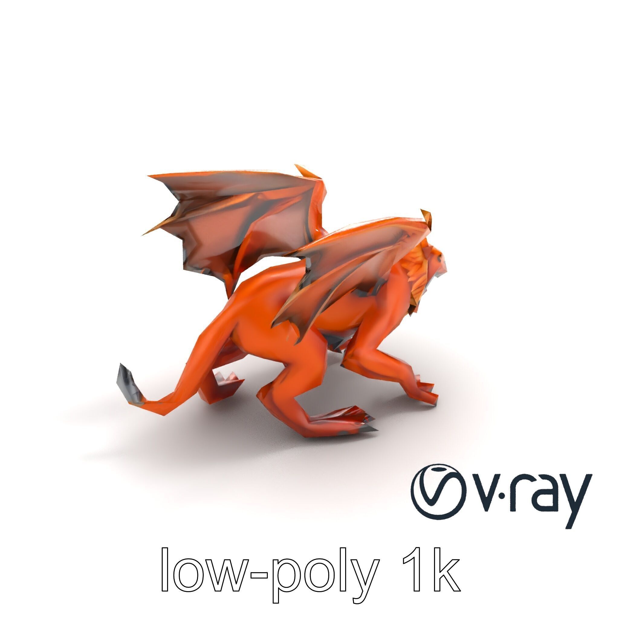 Ferocious Manticore Creature Model Pack Low-poly 3D model_8