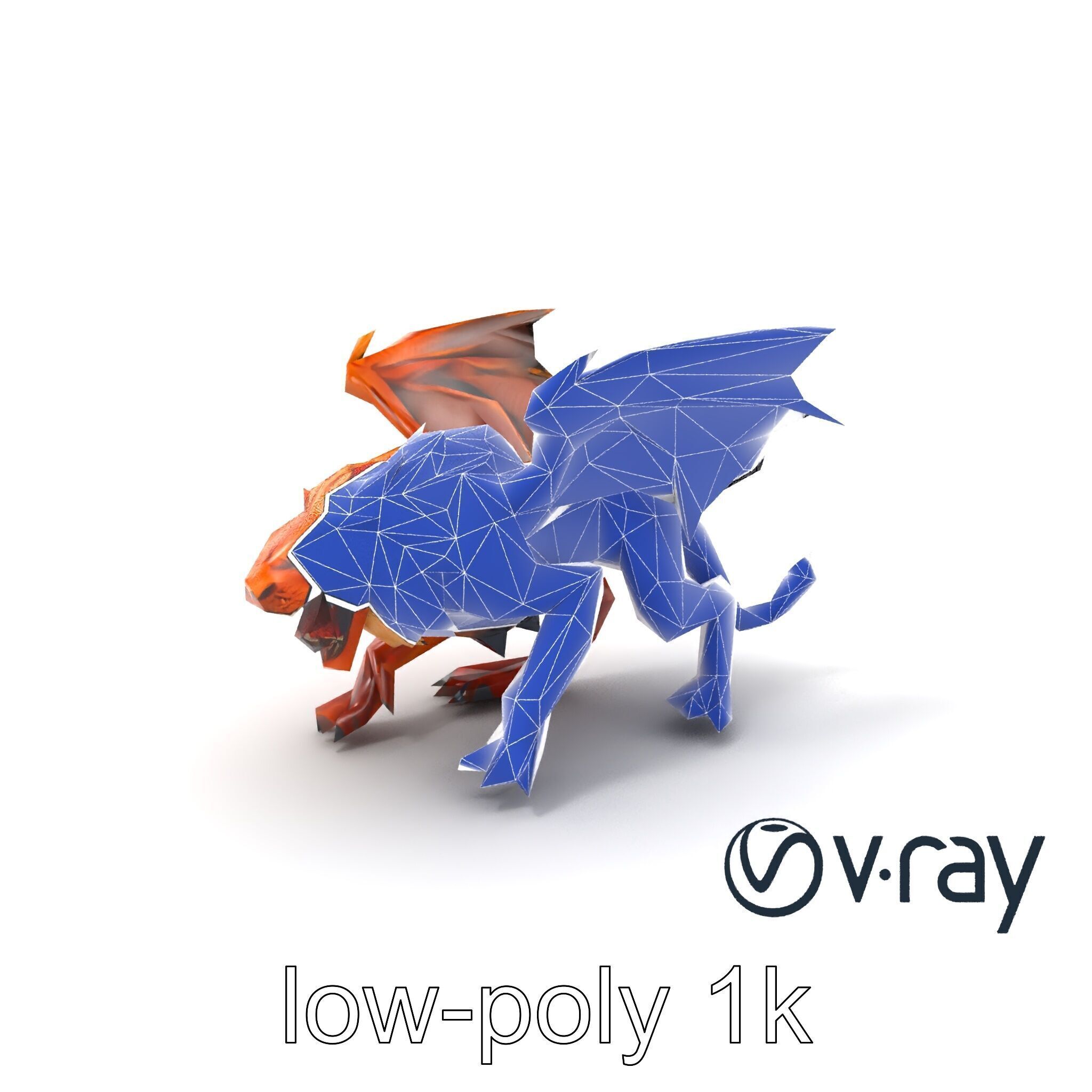 Ferocious Manticore Creature Model Pack Low-poly 3D model_5
