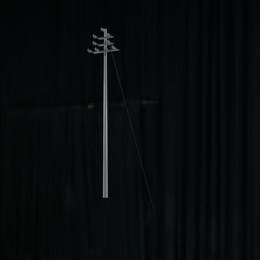 Electronic Concrete Pole Low-poly 3D model_2