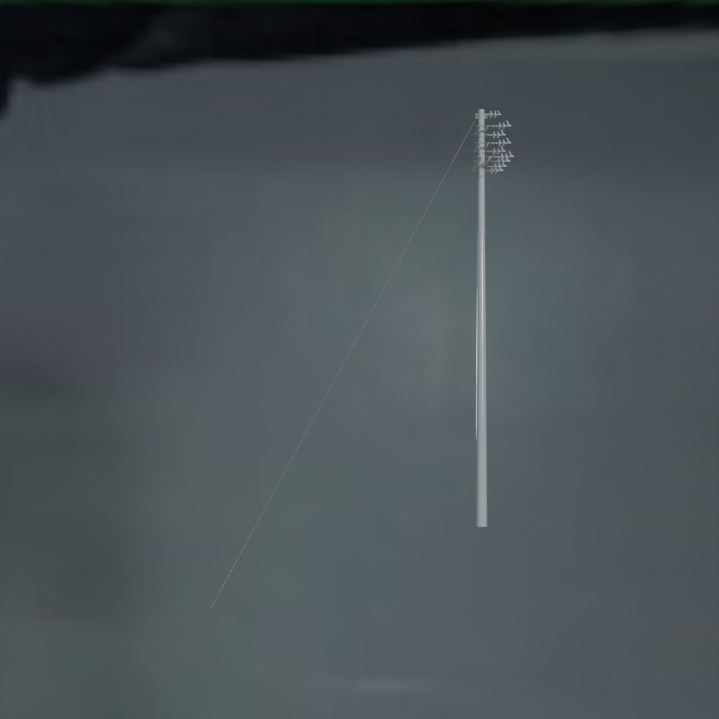 Electronic Concrete Pole Low-poly 3D model_0