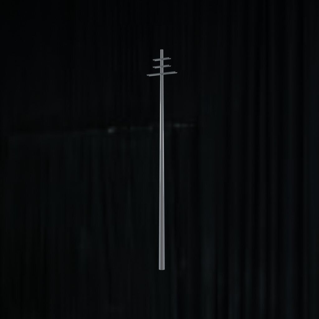 Electronic Concrete Pole Low-poly 3D model_2