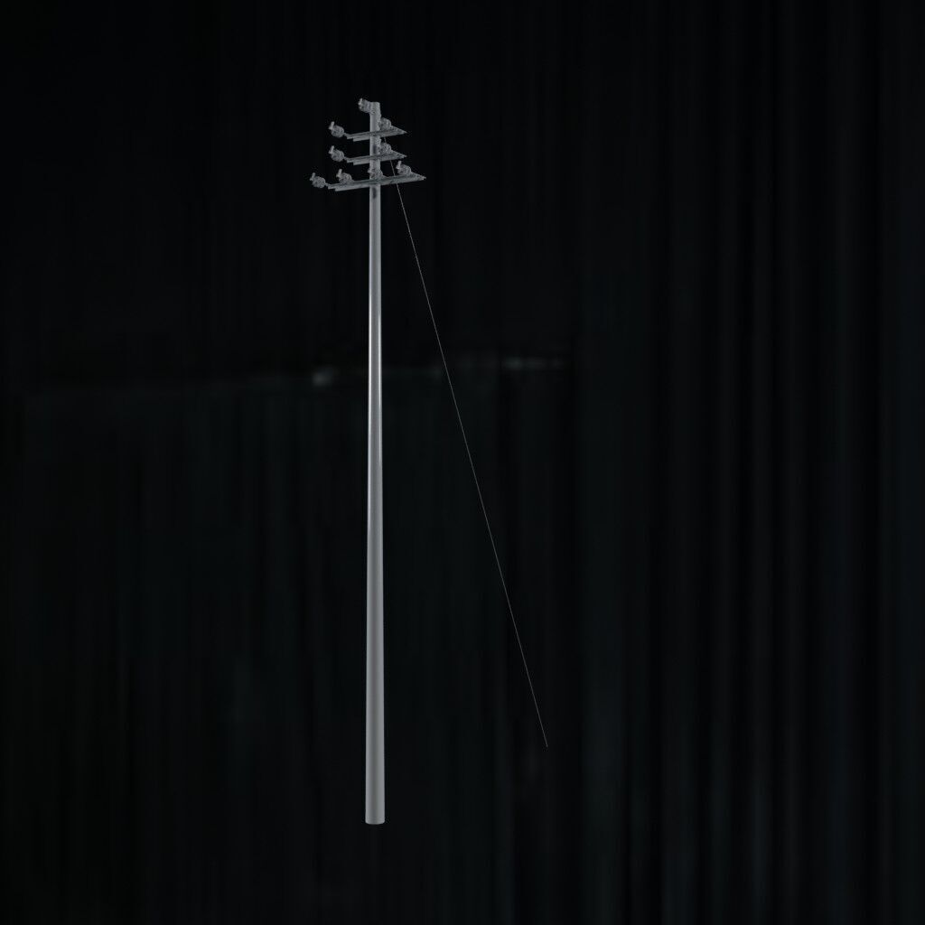 Electronic Concrete Pole Low-poly 3D model_2