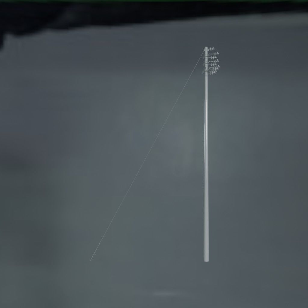 Electronic Concrete Pole Low-poly 3D model_0