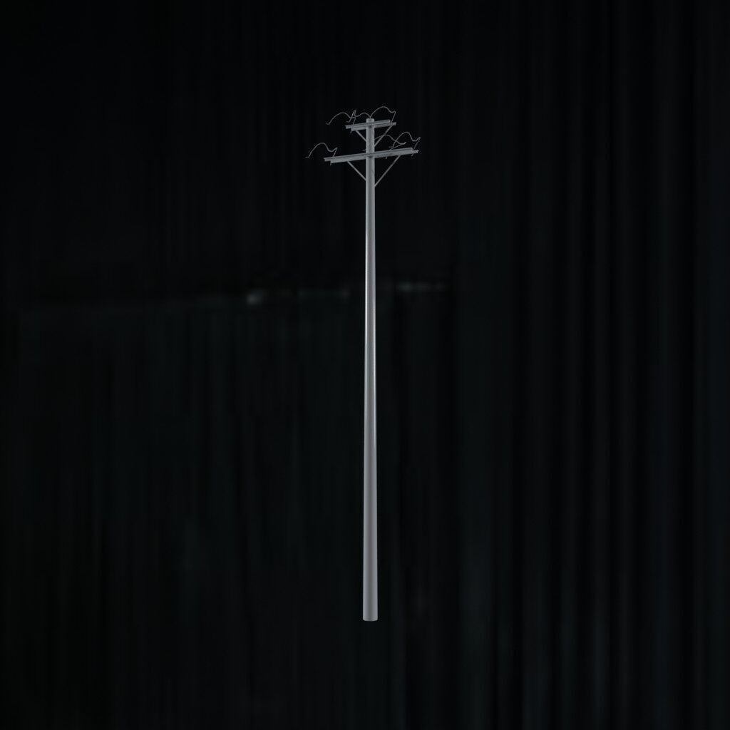 Electronic Concrete Pole Low-poly 3D model_2