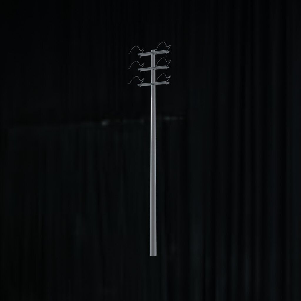 Electronic Concrete Pole Low-poly 3D model_2
