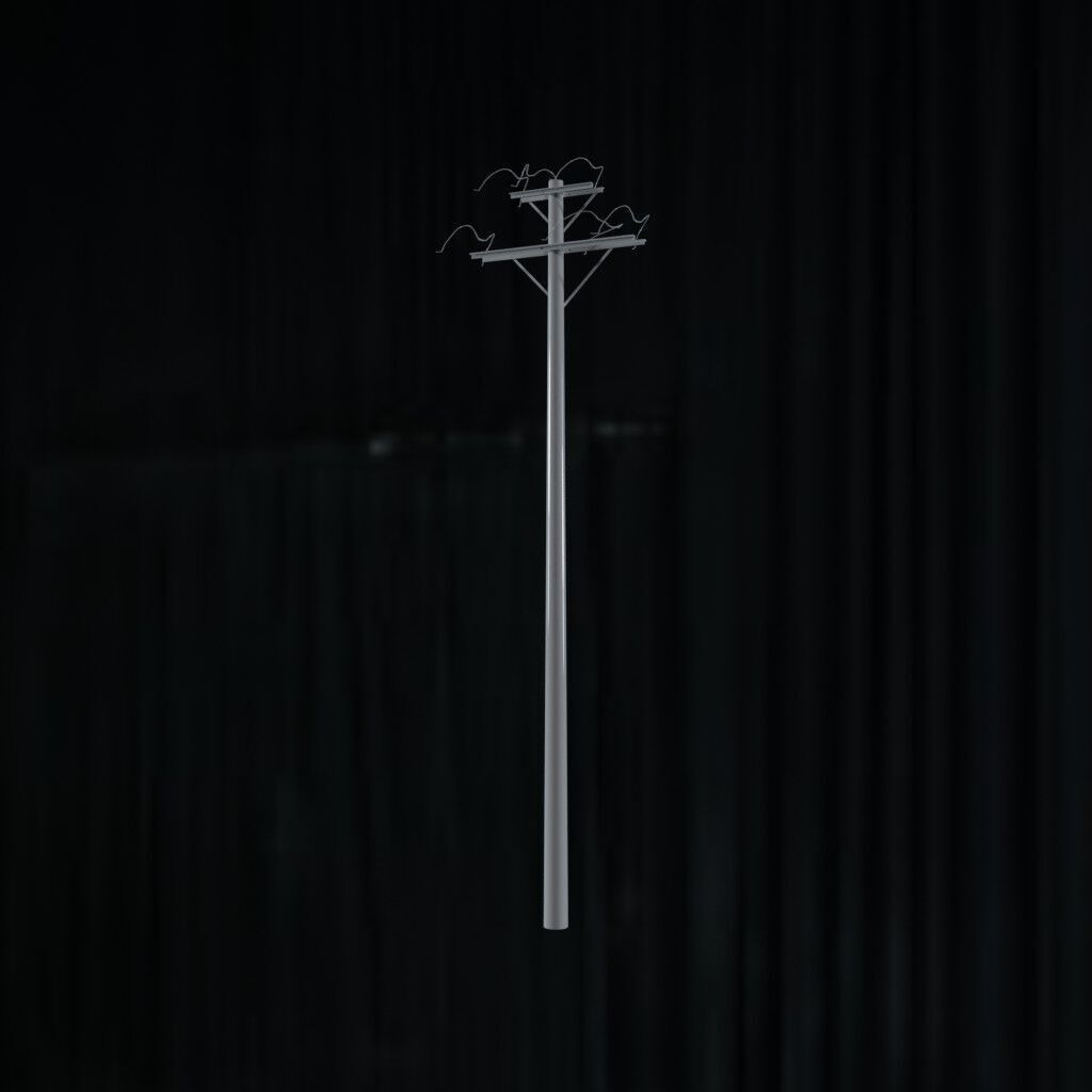 Electronic Concrete Pole Low-poly 3D model_2