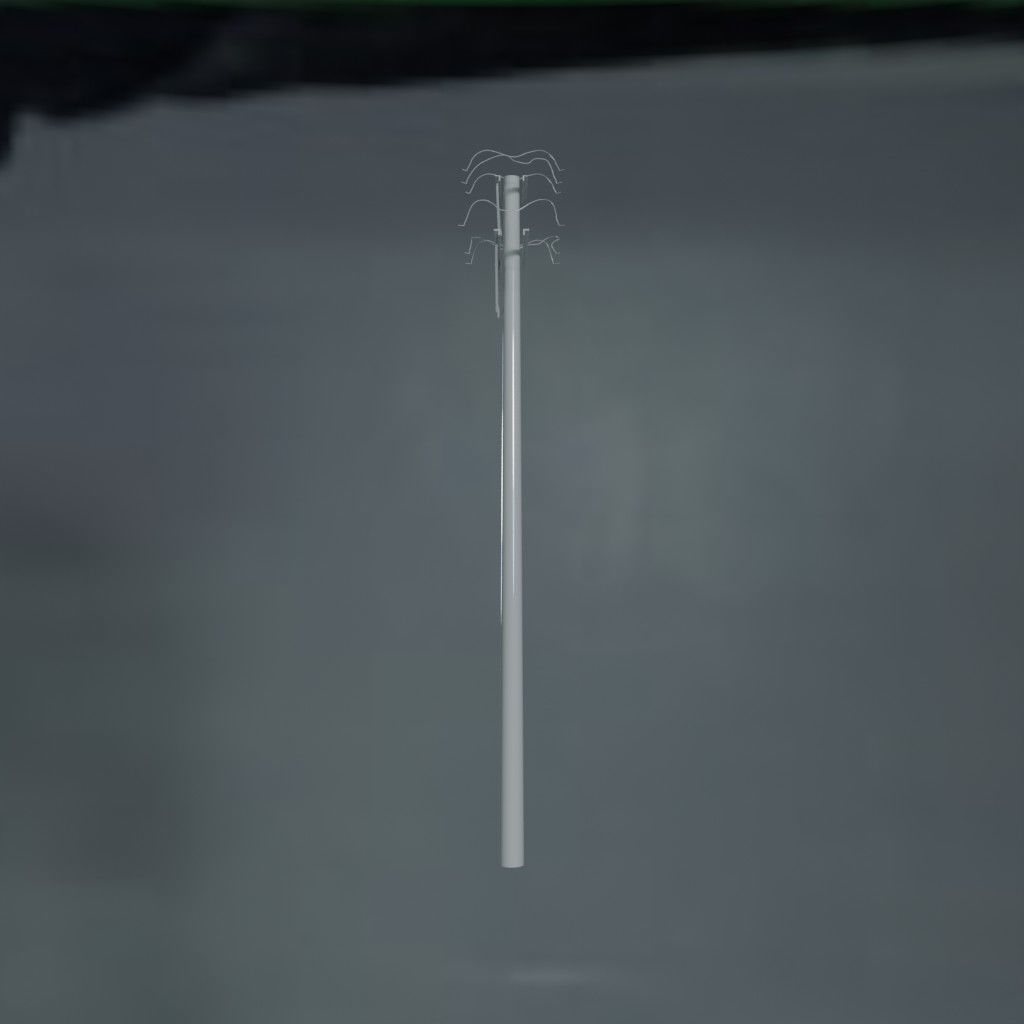 Electronic Concrete Pole Low-poly 3D model_0