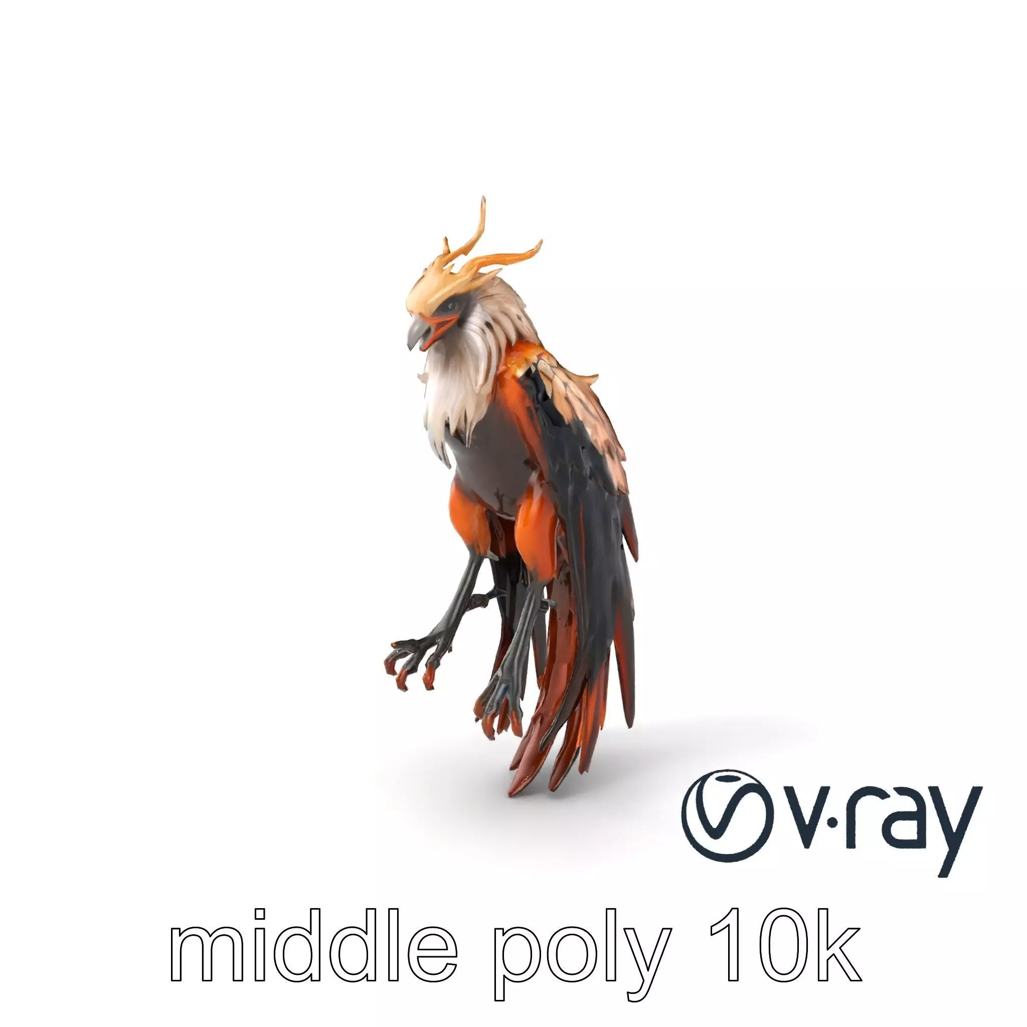 Elegant Harpy Creature Fantasy Model Pack Low-poly 3D model_0