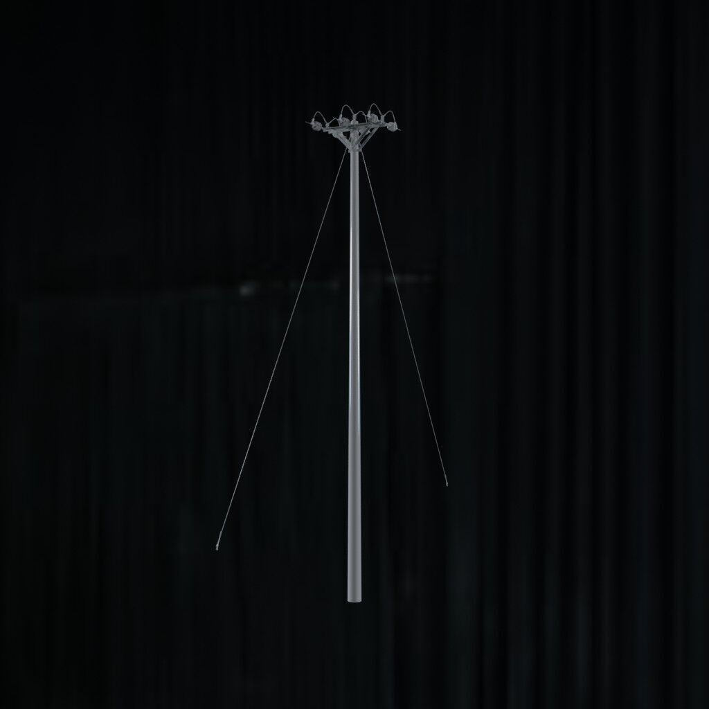Electronic Concrete Pole Low-poly 3D model_2