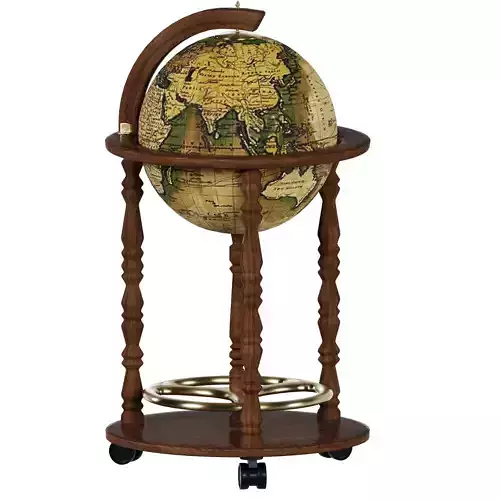 Vintage Globe Bar Cart 3D model