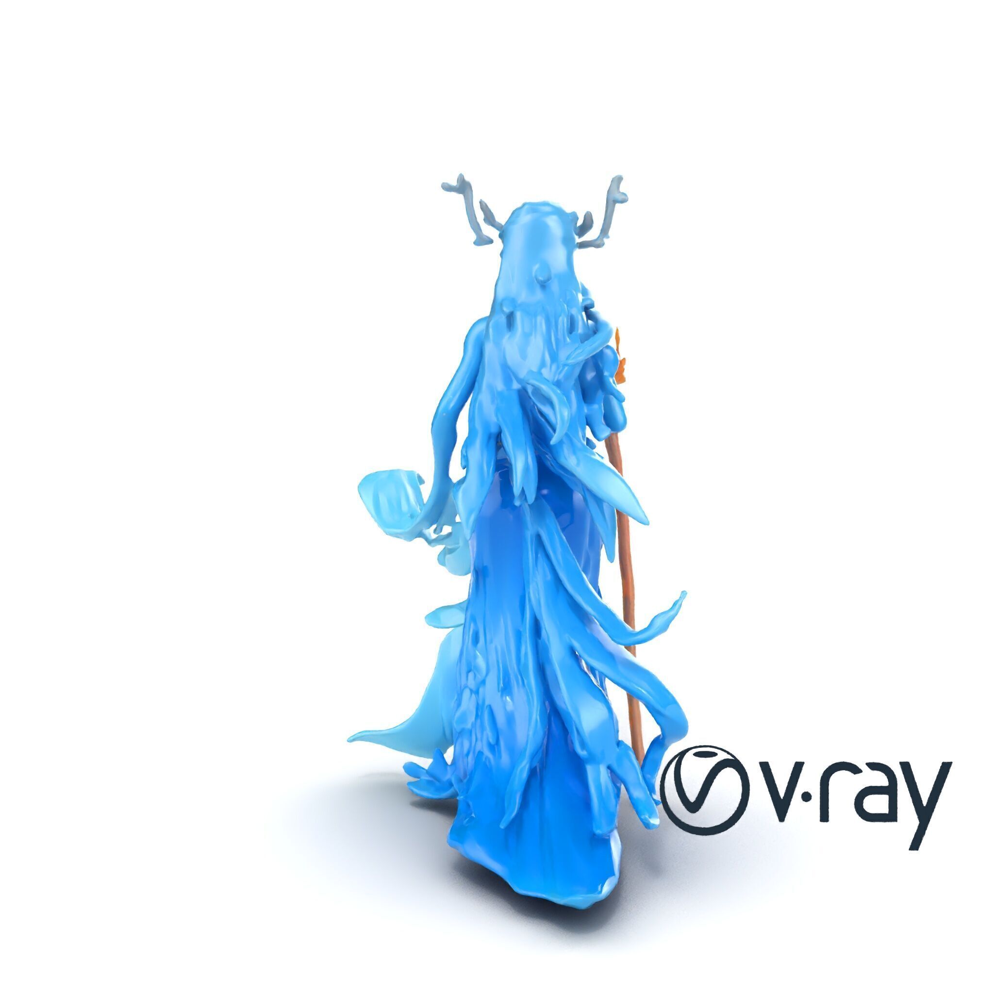 Enigmatic Water Nymph Sculpture 3D Model Pack Low-poly 3D model_19