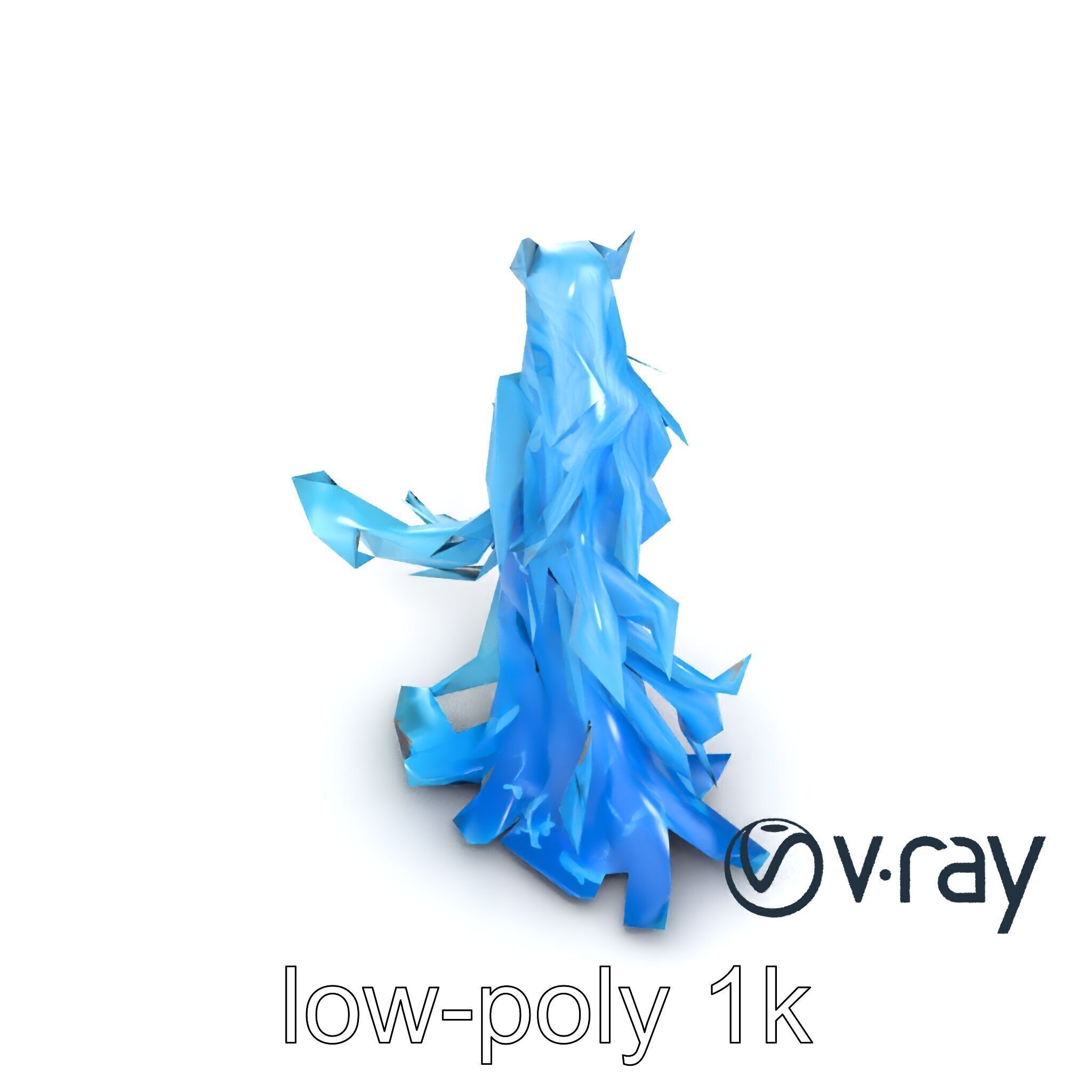Enigmatic Water Nymph Sculpture 3D Model Pack Low-poly 3D model_28