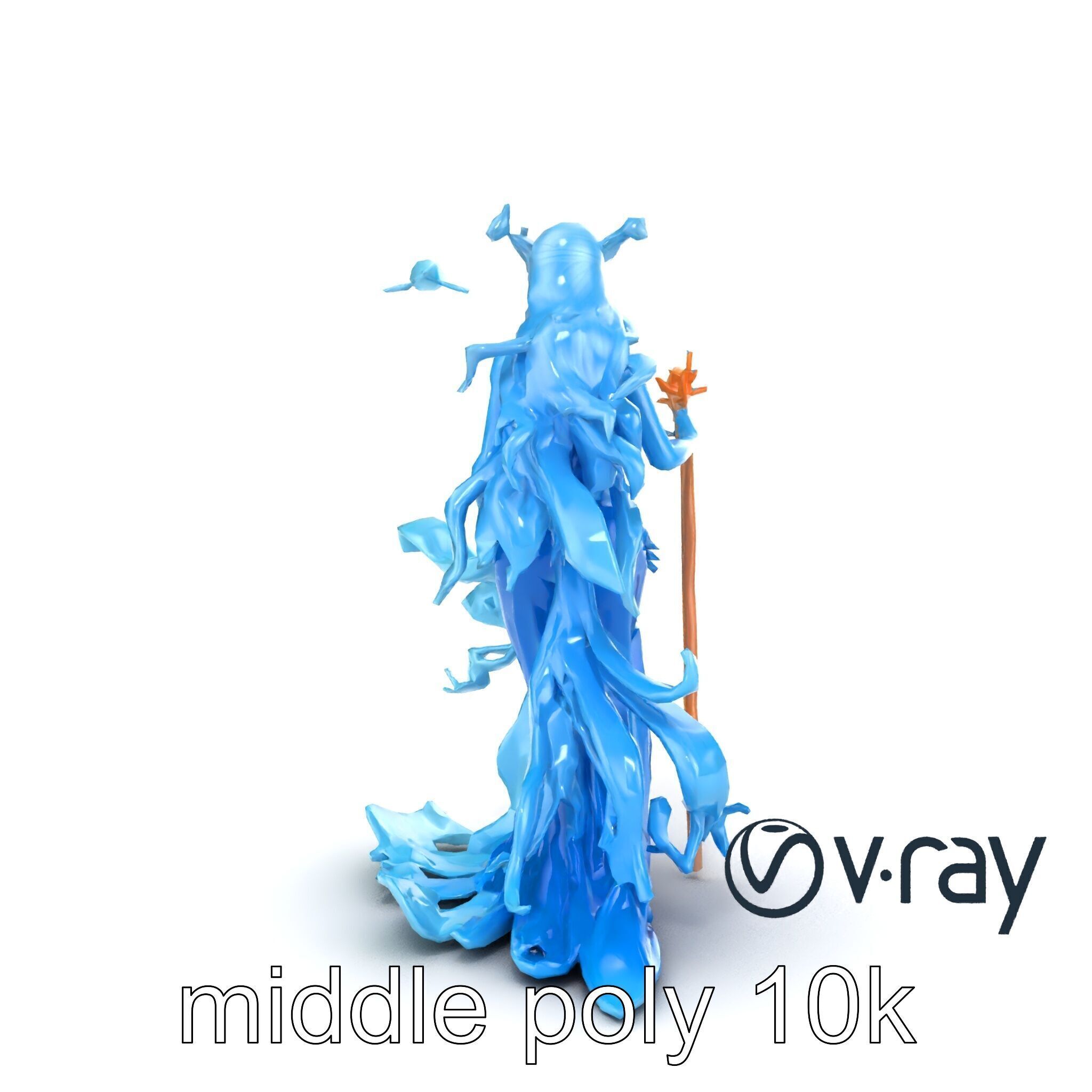 Enigmatic Water Nymph Sculpture 3D Model Pack Low-poly 3D model_31